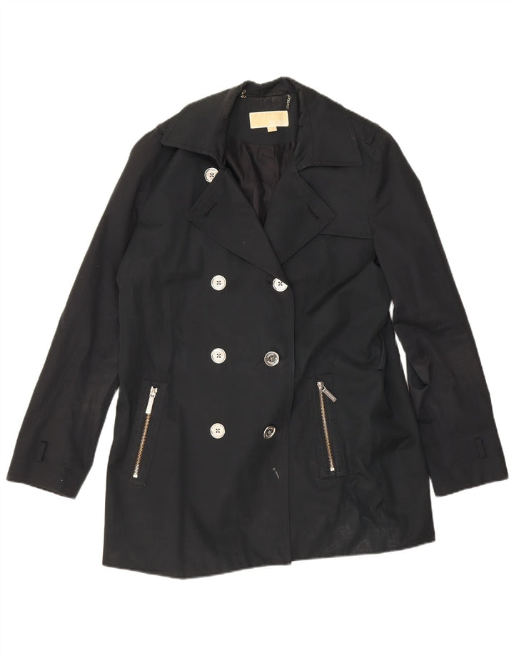 Trench pentru femei Michael Kors, scurt, dublu, UK 16, mare, negru