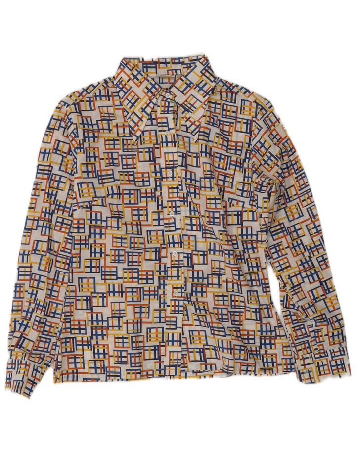 Bluză Vintage Cămașă Femei EU 40 Poliester Geometric Multicolor Mediu