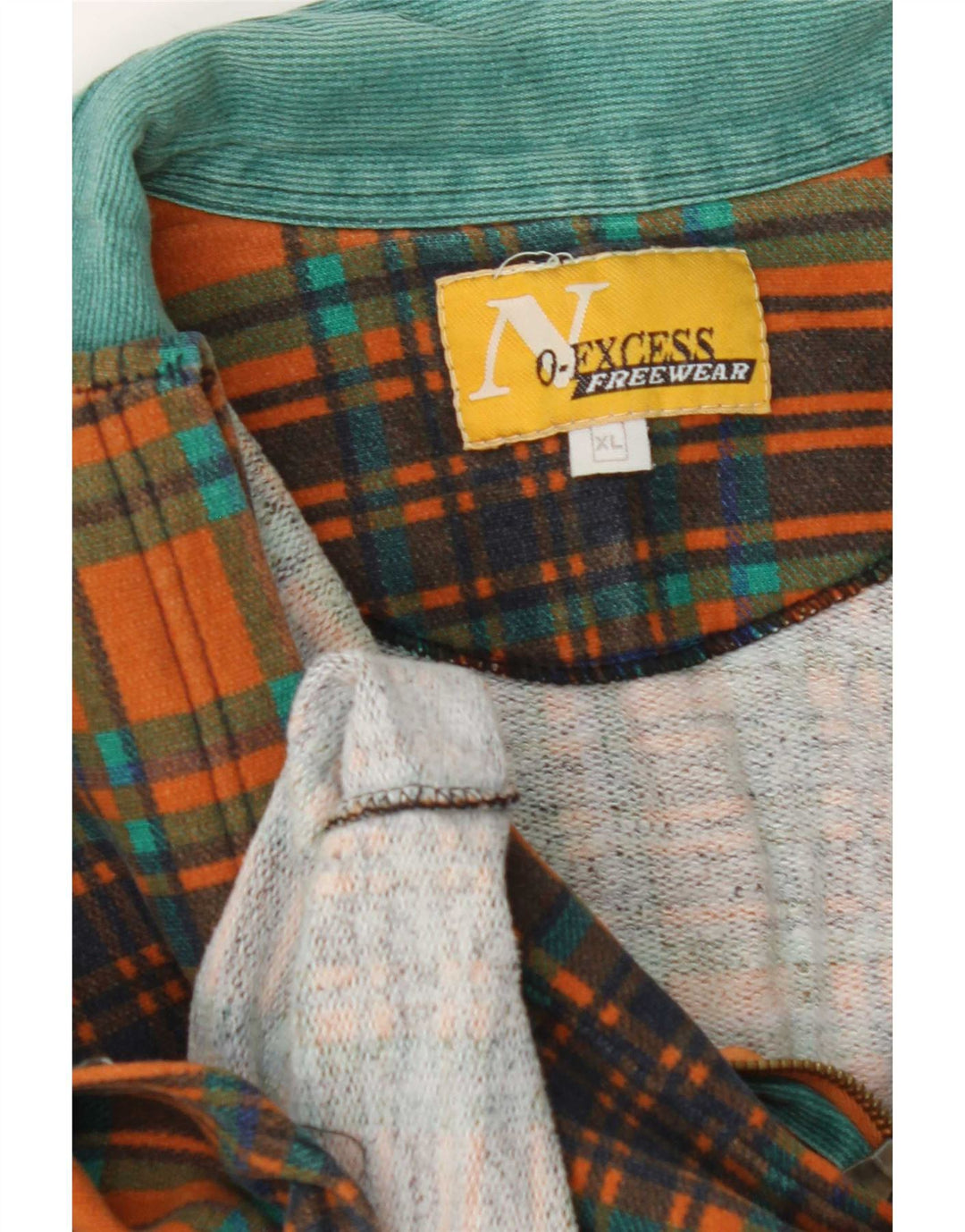 Hanorac vintage pentru bărbați cu gât polo Jumper XL Orange Check