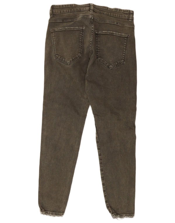 Blugi pentru bărbați slim învechiți Zara EU 42 Medium L32 L27 Kaki Bumbac