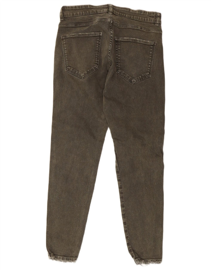 Blugi pentru bărbați slim învechiți Zara EU 42 Medium L32 L27 Kaki Bumbac