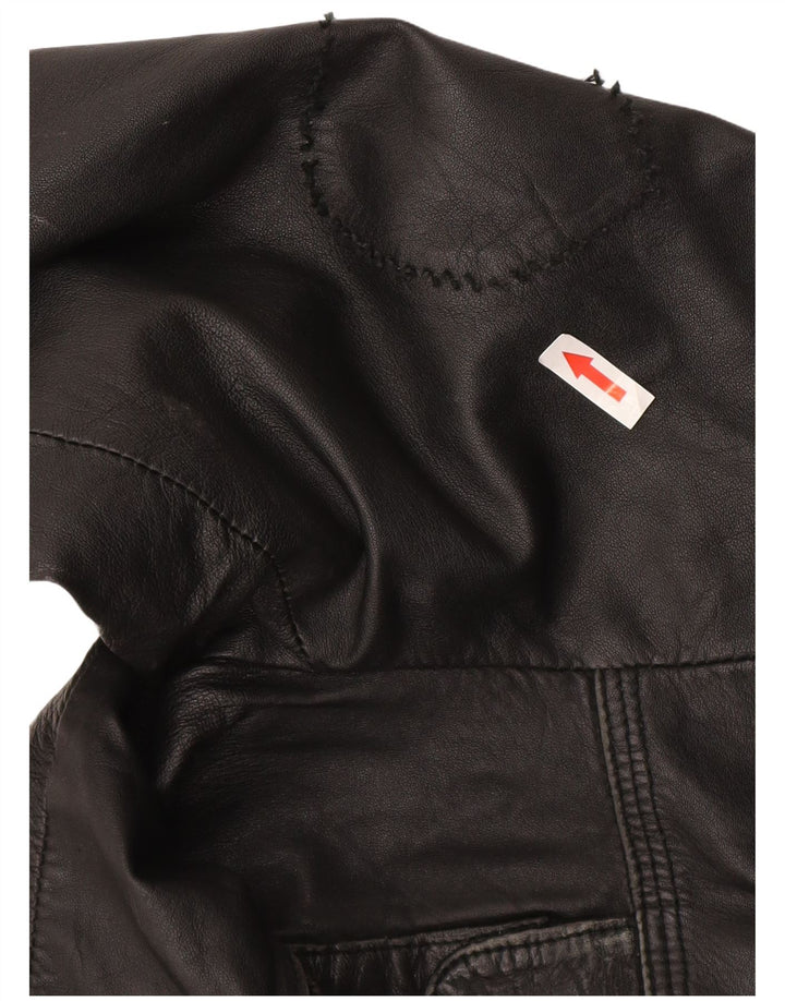 Jachetă din piele pentru bărbați Superdry UK 42 XL din piele neagră