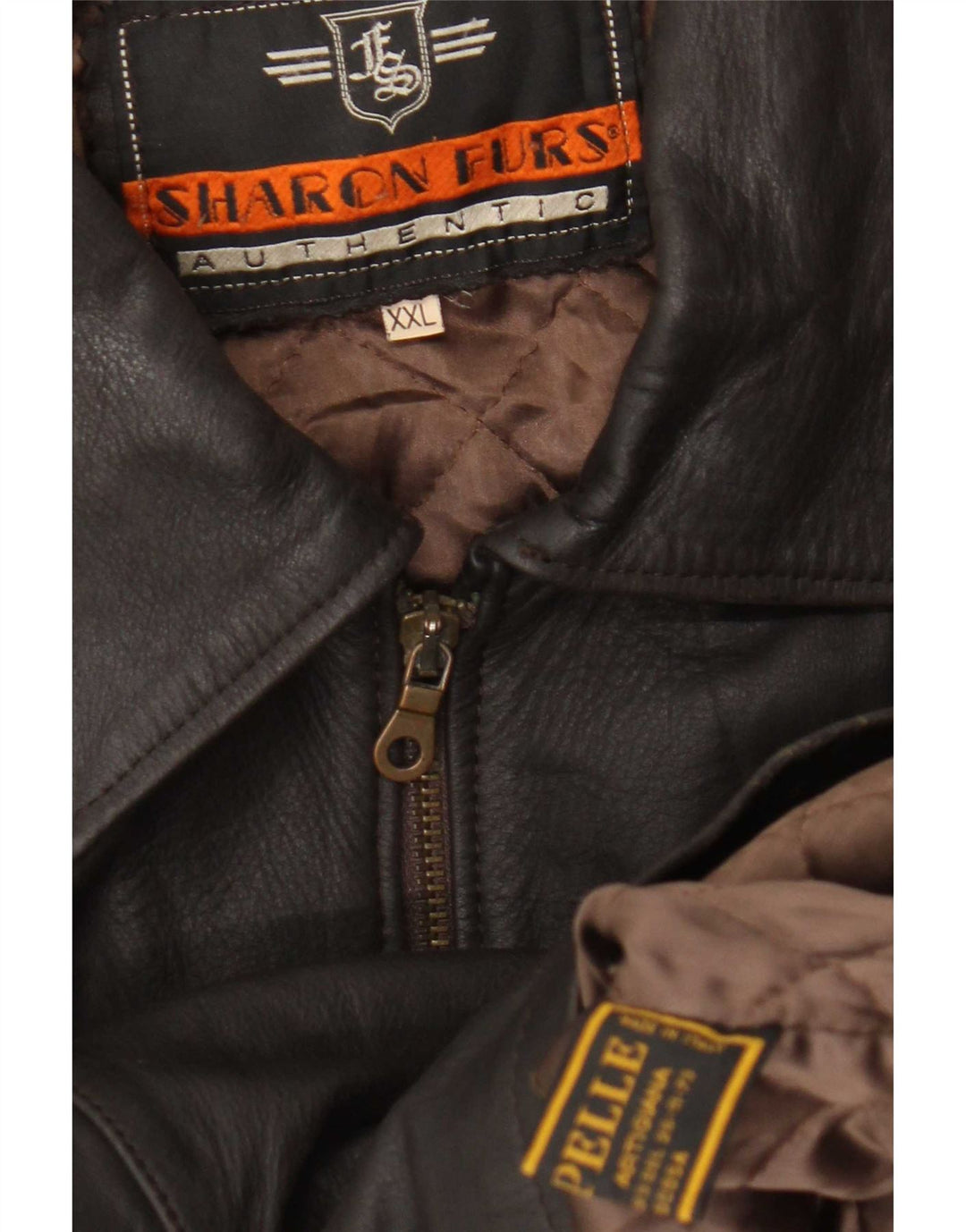Jachetă din piele pentru bărbați Sharon Furs UK 44 2XL maro
