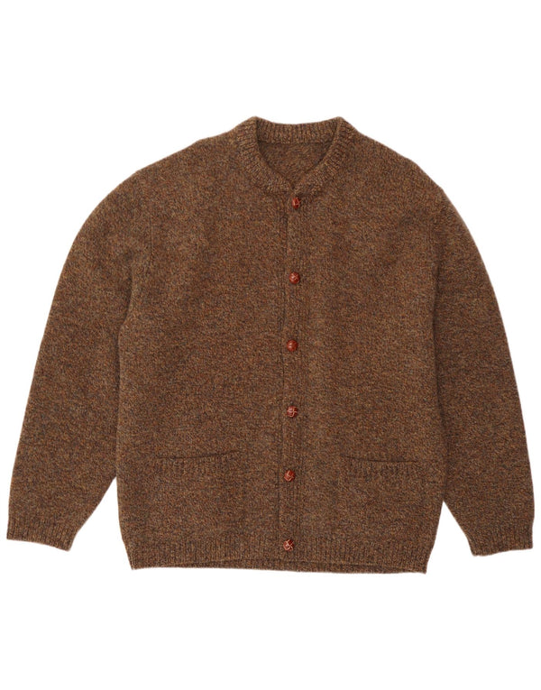 Pulover Cardigan Vintage pentru bărbați XL maro cu pete
