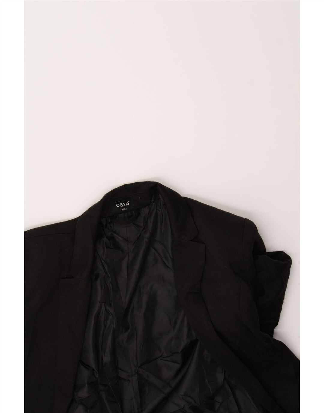 OASIS Womens Open Blazer Jacket UK 8 Small Black Polyester Vintage Oasis and Second-Hand Oasis from Messina Hembry 