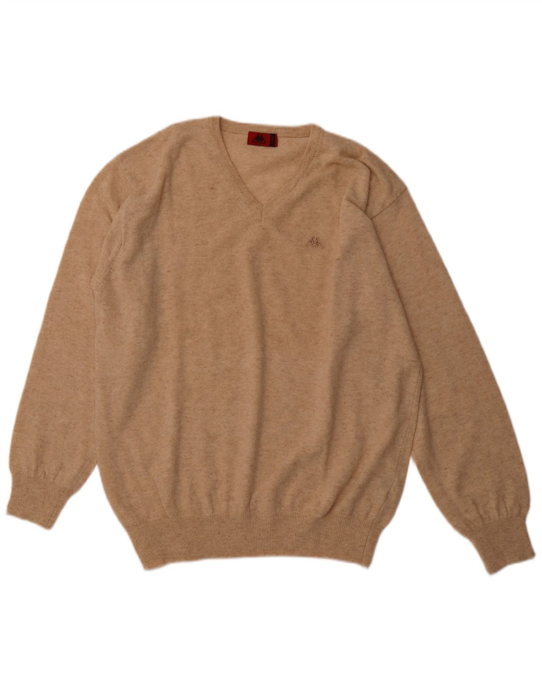 Pulover pentru bărbați KAPPA cu decolteu în V, XL, lână de miel bej