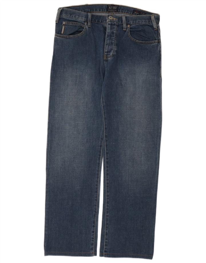 Armani Jeans Blugi Drepți Bărbați L33 L30 Bumbac Albastru