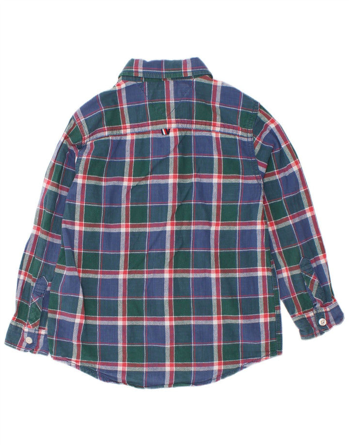 Cămașă Tommy Hilfiger pentru băieți 4-5 ani, bumbac cu carouri albastre