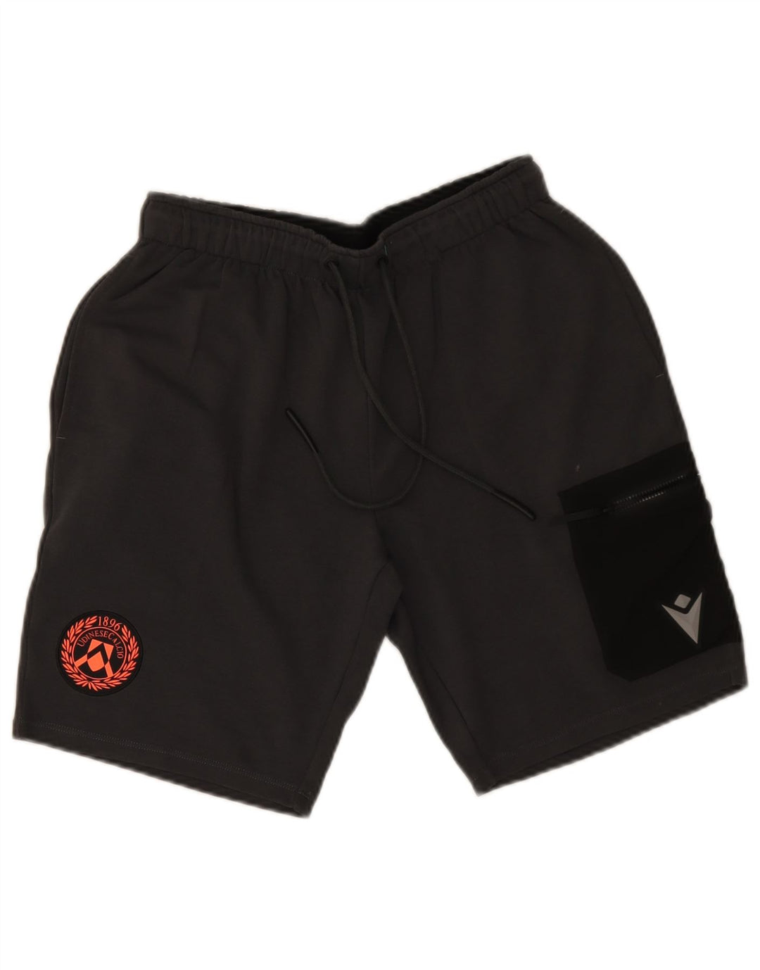 Pantaloni scurți sport Macron Udinese Calcio pentru bărbați, bumbac gri mediu