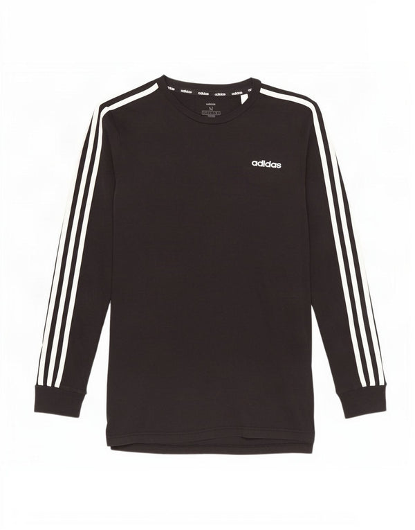 Top pentru bărbați Adidas cu mânecă lungă, mediu negru, bumbac