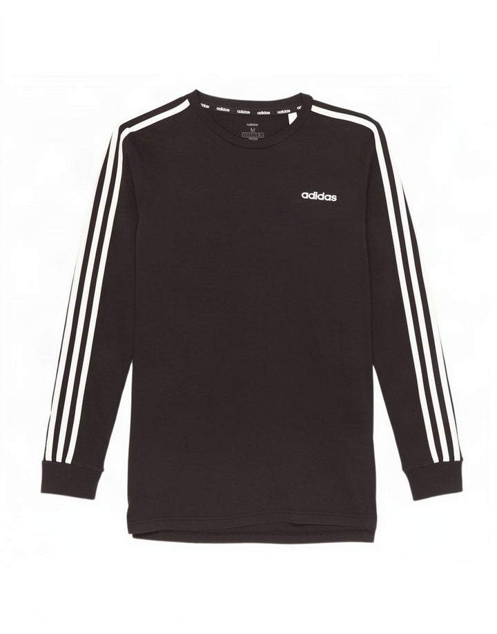 Top pentru bărbați Adidas cu mânecă lungă, mediu negru, bumbac