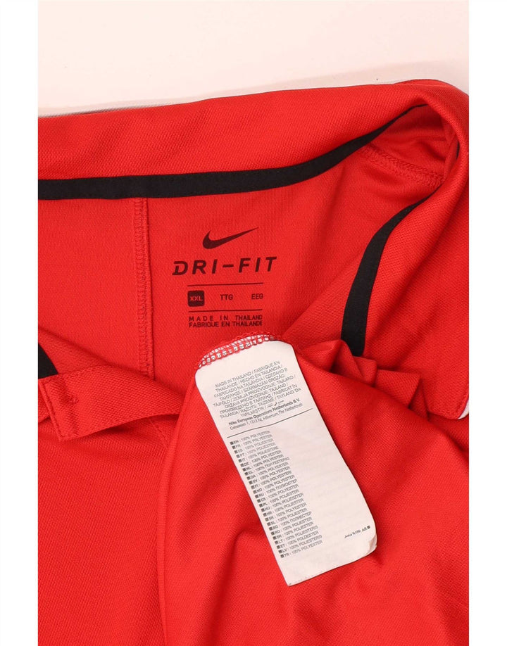 Tricou polo Nike pentru bărbați, cu formă regulată, 2XL, poliester roșu