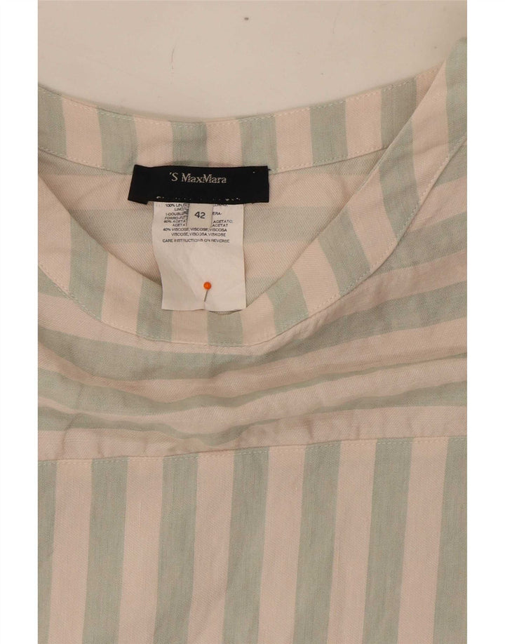 Max Mara Rochie Schimbată Femei EU 42 Acetat mare cu dungi albe
