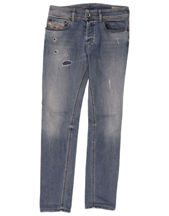 DIESEL Blugi slim pentru femei Distressed W29 L29 Bumbac albastru