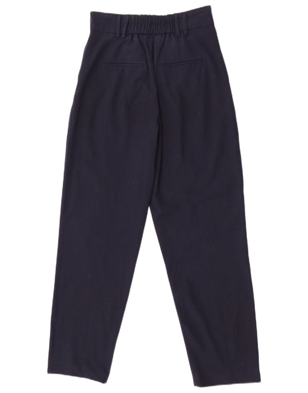 Pantaloni chino pentru femei cu talie înaltă Zara EU 32 2XS W22 L27 bleumarin