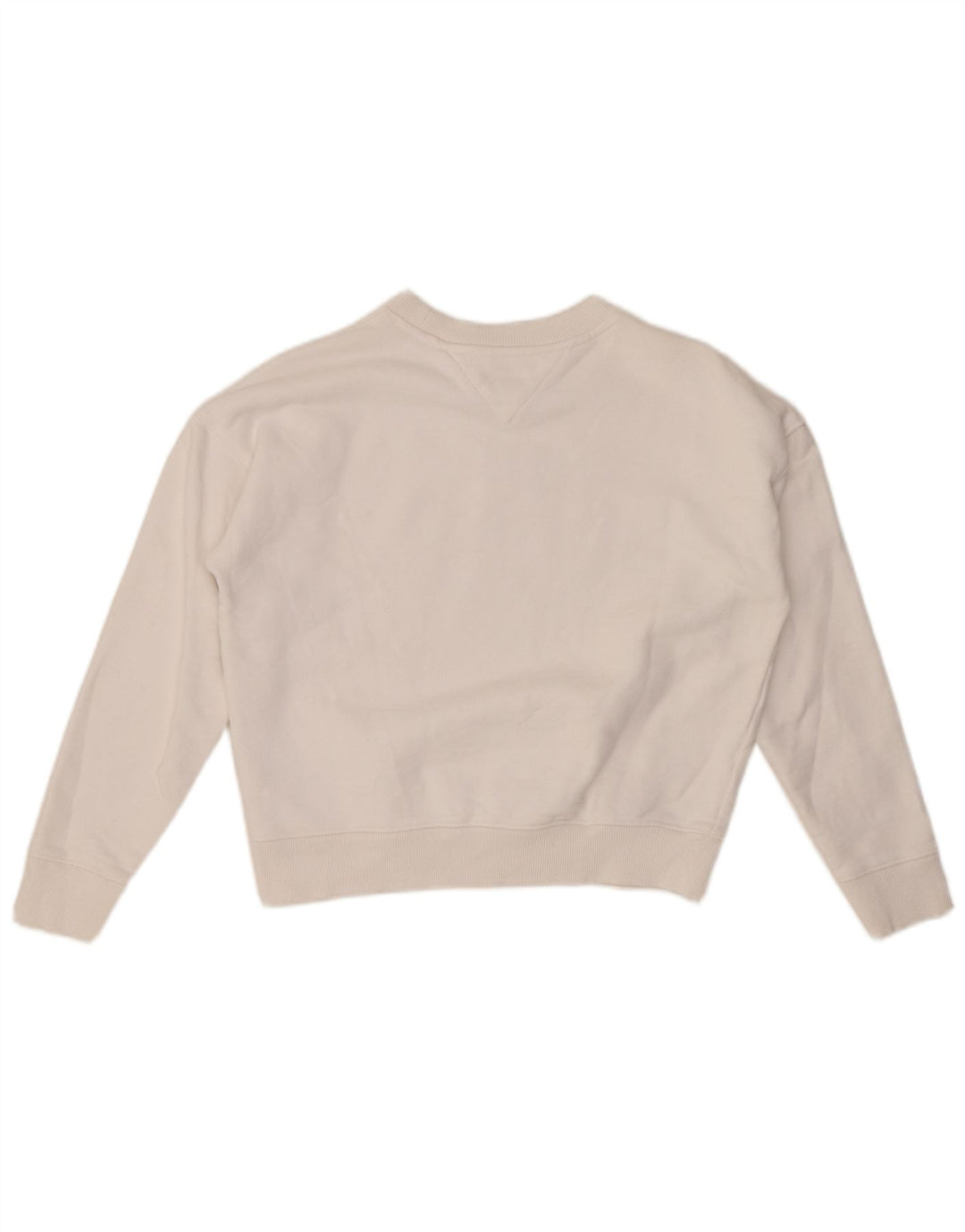 TOMMY HILFIGER Pulover oversize Crop pentru femei UK 6 XS Alb