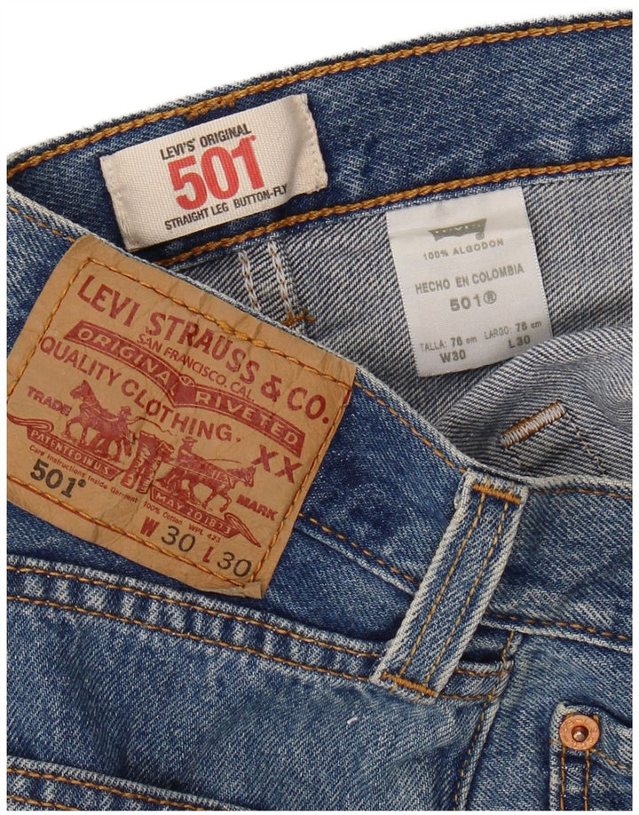 LEVI'S Womens 501 Denim Shorts W30 Medium Blue Cotton