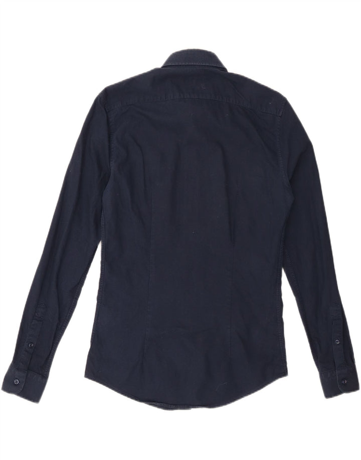 Cămașă pentru bărbați REISS Slim Fit Bumbac bleumarin mic