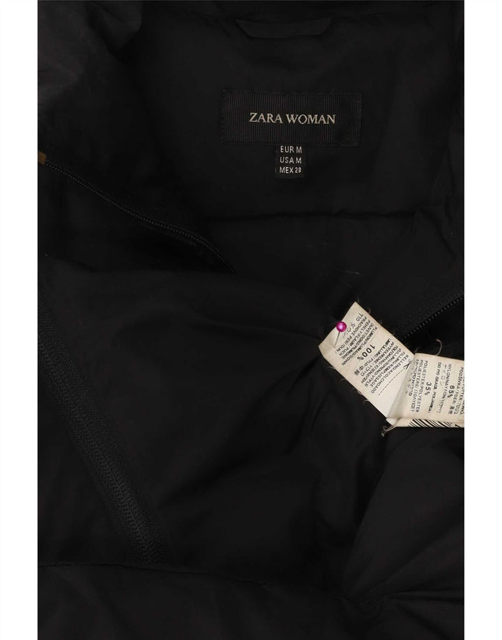 Jachetă căptușită pentru femei Zara UK 14 Medium Black Poliamidă
