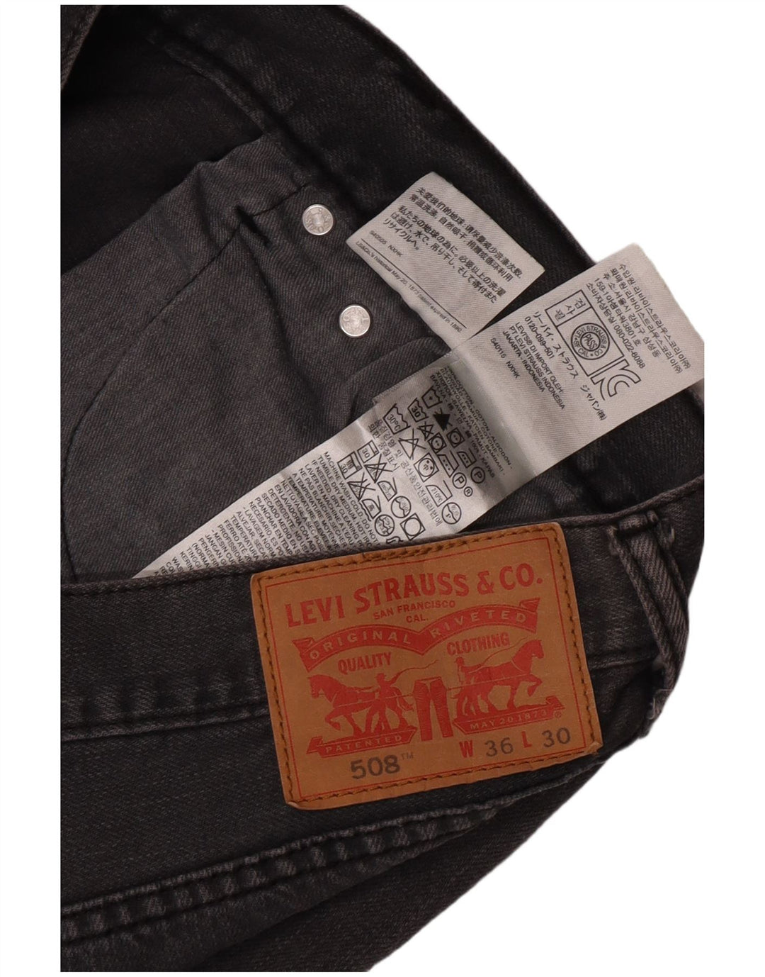 Blugi drepti pentru bărbați Levi's 508 W36 L27 bumbac gri