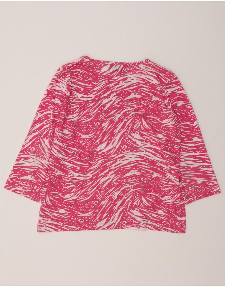 PACO BOUTIQUE Top pentru femei cu model abstract cu mâneci 3/4 UK 14 mare, roz