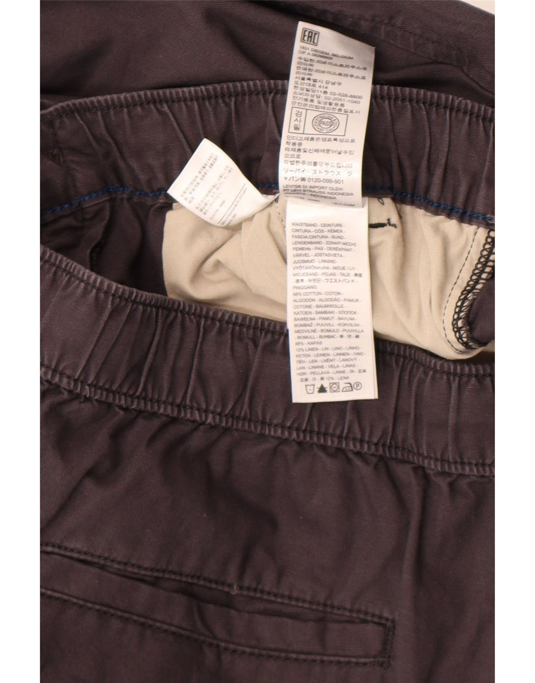 Pantaloni chino drepți pentru bărbați Levi's L30 L30, bumbac gri