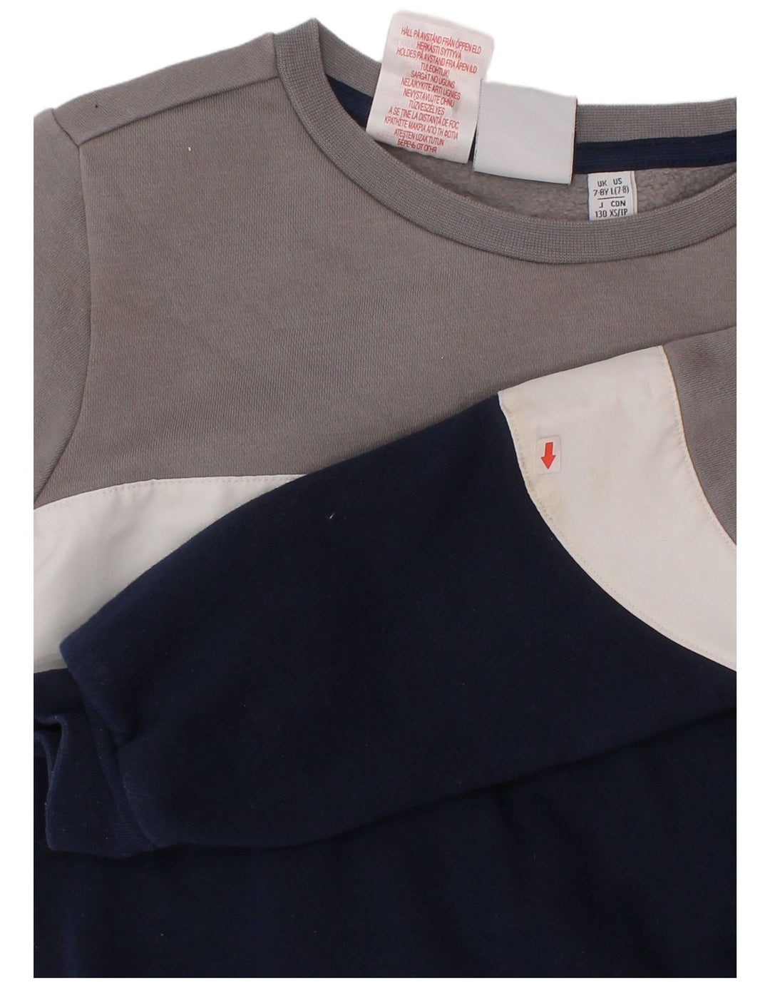 Pulover cu grafică Adidas pentru băieți, 7-8 ani, albastru bleumarin