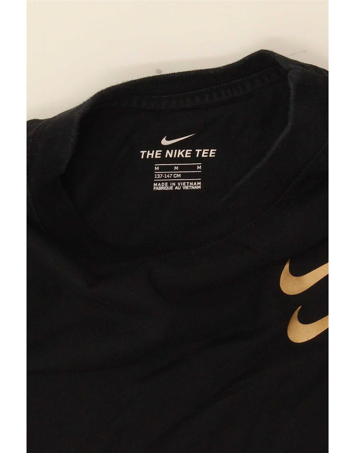 Tricou cu grafic Swoosh Nike pentru băieți Top 10-11 ani mediu negru