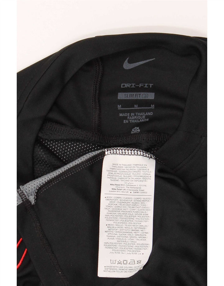 Tricou pentru bărbați Nike Dri Fit Slim Top Mediu Negru Poliester Colorblock