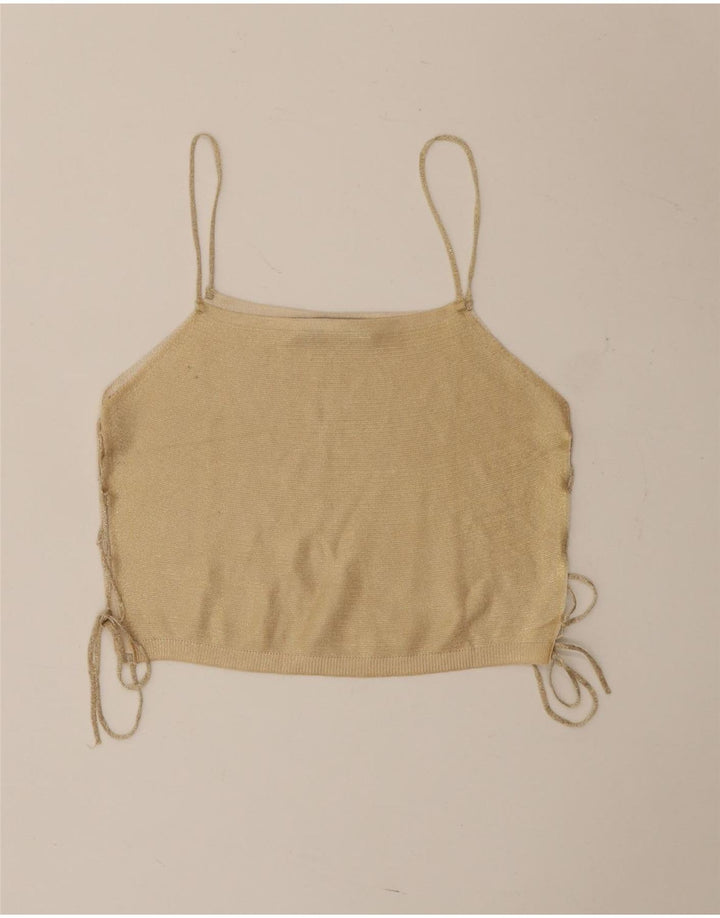 Top Crop pentru femei Zara UK 12 Medium Beige
