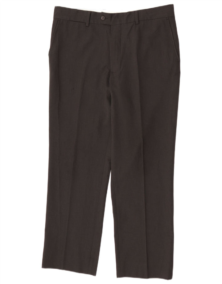 Pantaloni de costum drepți pentru bărbați Zara EU 44 Mari L34 L27 Poliester negru