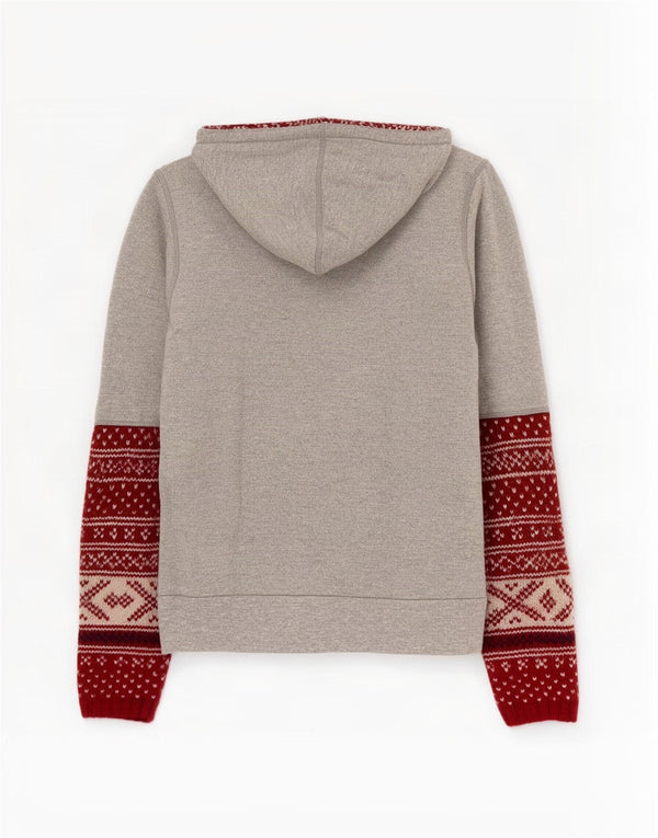 Pulover Superdry pentru damă, cu grafică, UK 12, gri mediu, bumbac Fair Isle