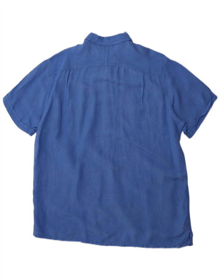 NAUTICA Mens Short Sleeve Shirt Large Blue Linen