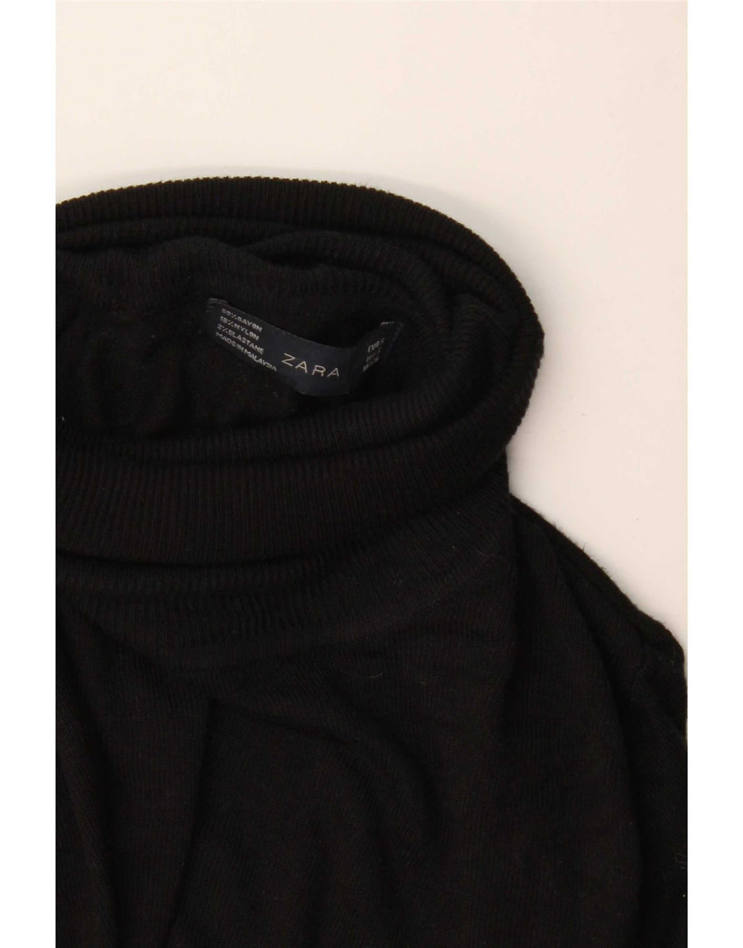 Pulover cu gât rulat Zara pentru femei UK 10 mic, negru, raion