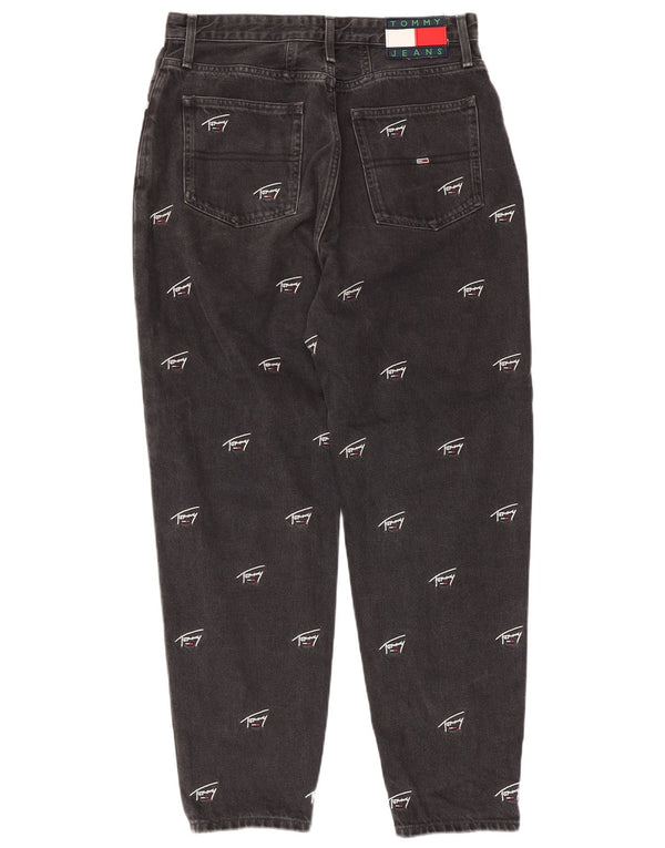 Blugi conici cu talie înaltă Tommy Hilfiger pentru femei Mom Graphic L30 L28 negri