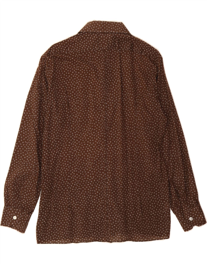 VINTAGE Mens Shirt Size 42 Large Brown Spotted Cotton Vintage Vintage and Second-Hand Vintage from Messina Hembry 