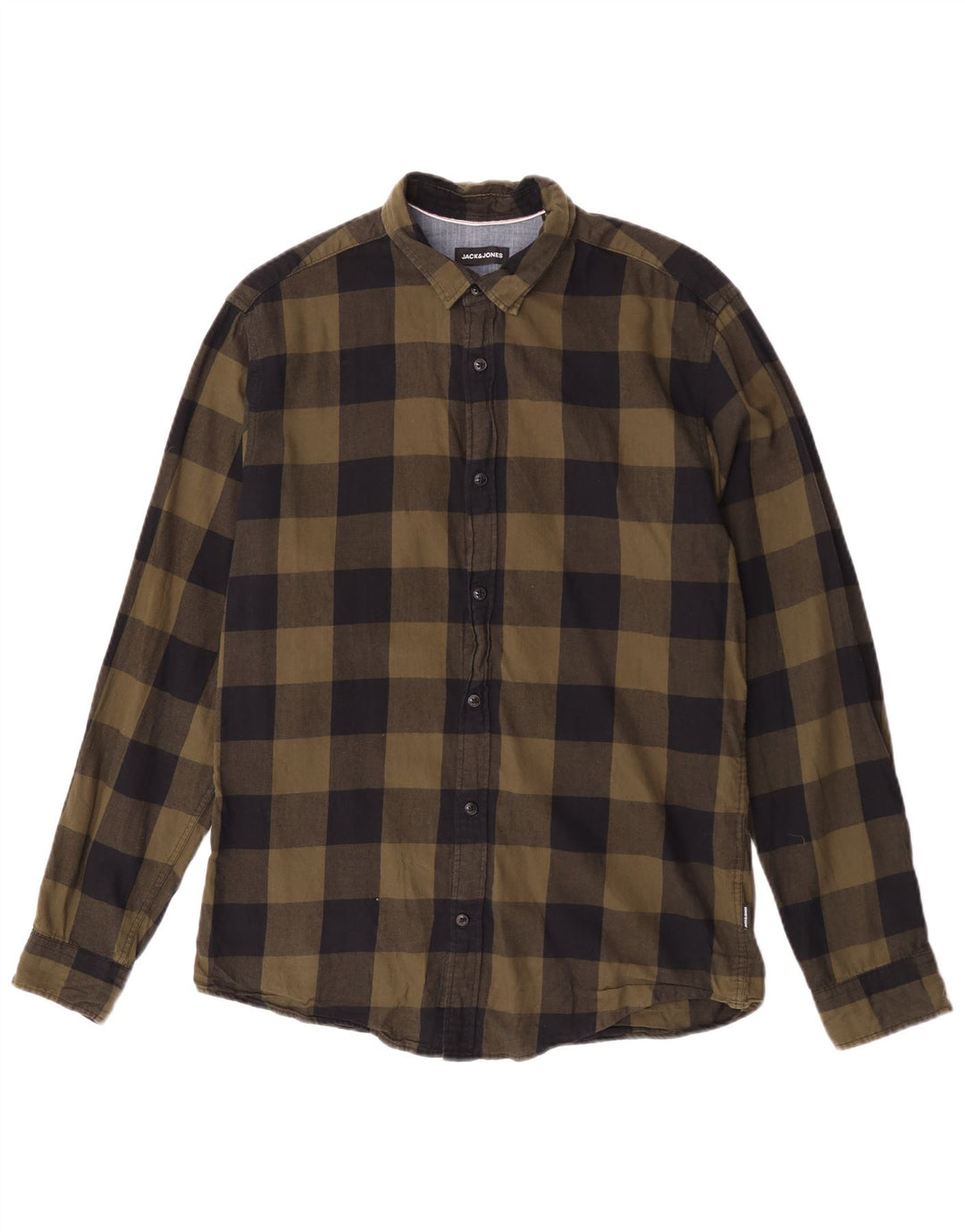 Cămașă de flanel Jack & Jones pentru bărbați, bumbac vichy kaki mediu