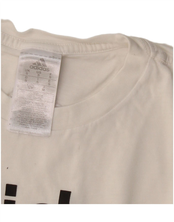 ADIDAS Mens Graphic T-Shirt Top Small White Cotton