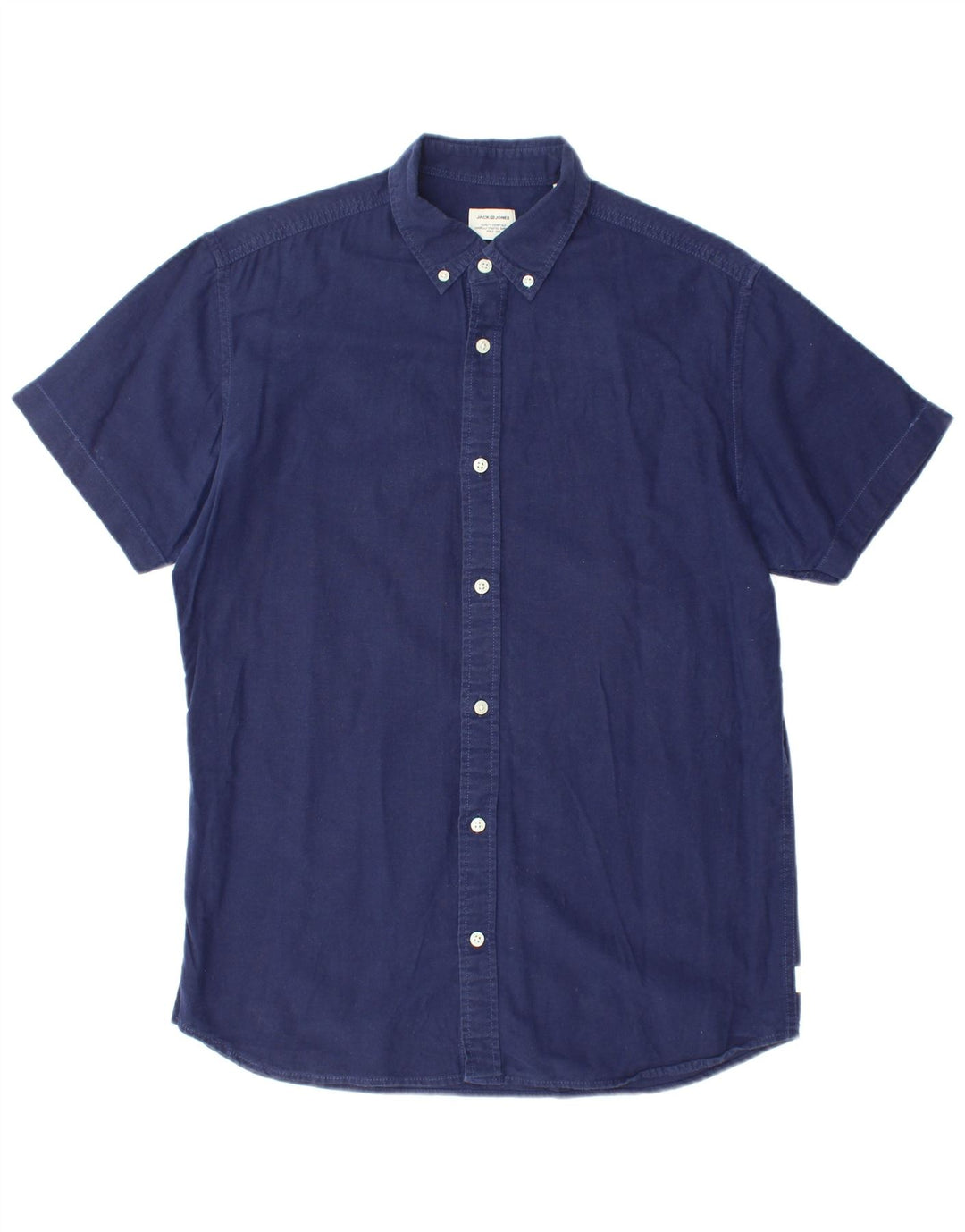 Cămașă cu mânecă scurtă pentru bărbați JACK & JONES Albastru bleumarin mediu