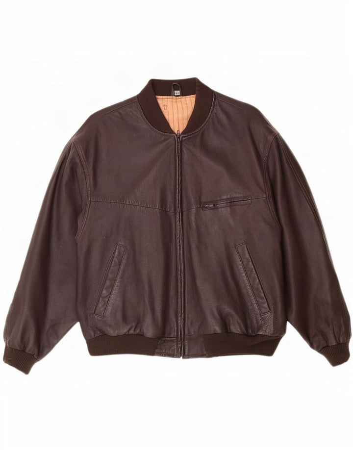 Jachetă de piele vintage pentru bărbați UK 42 XL maro