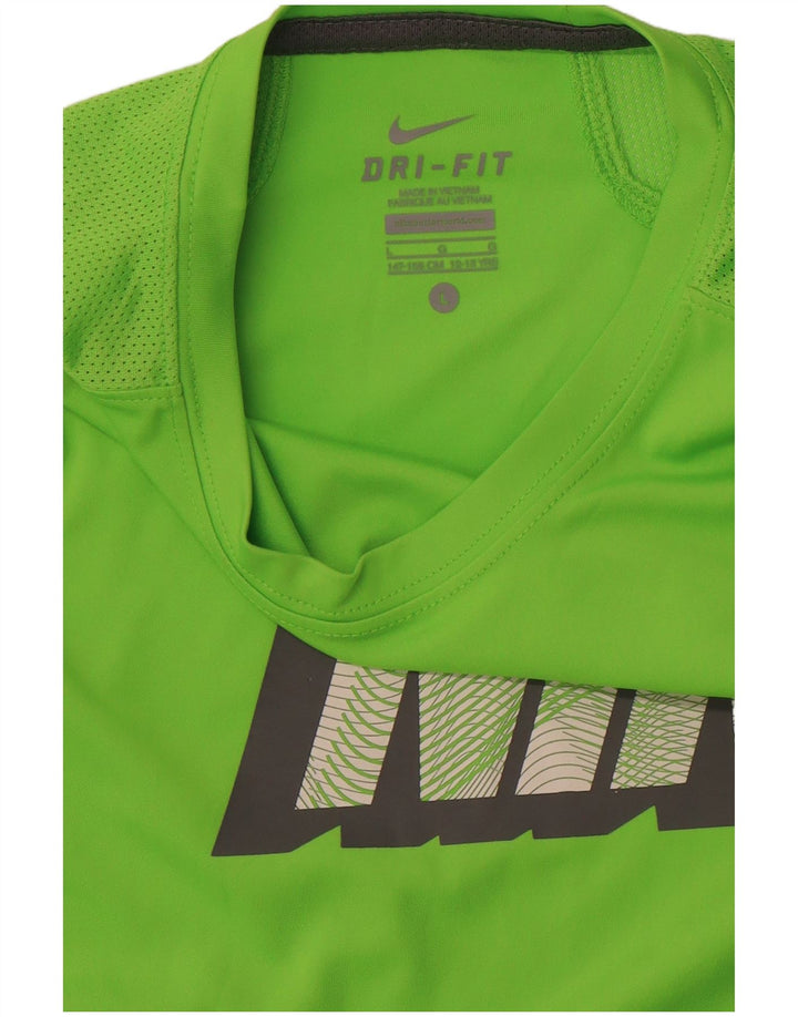 Vesta grafică NIKE Dri Fit pentru băieți Top 12-13 ani mare verde