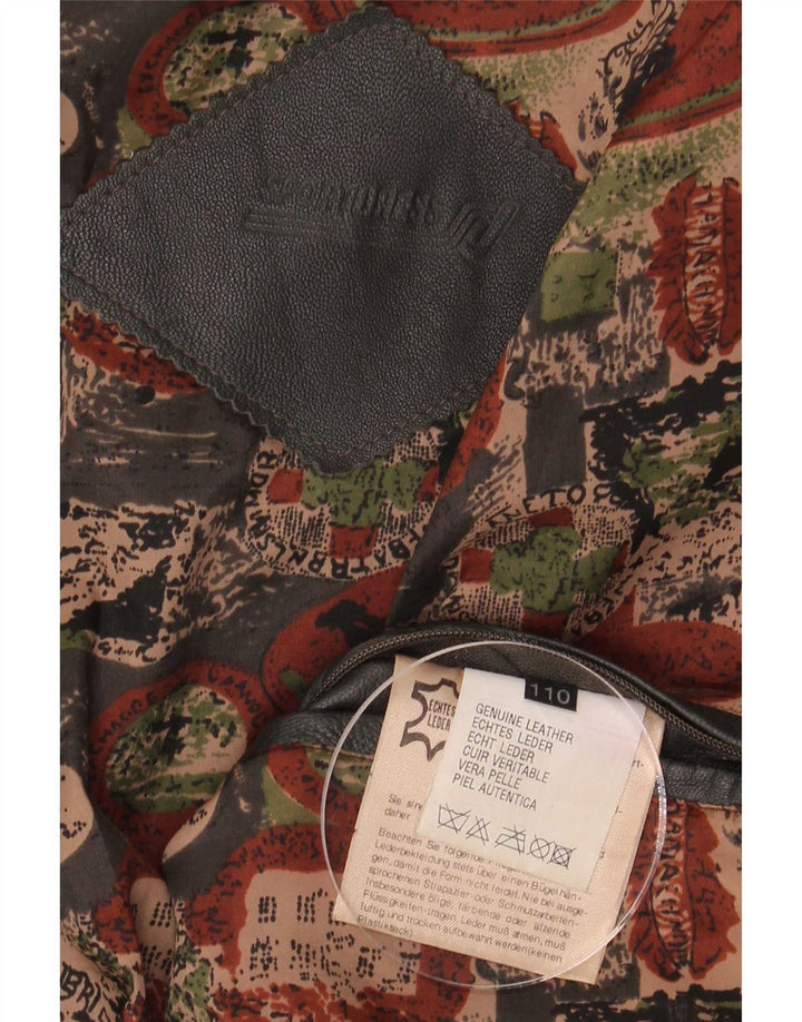 Jachetă de piele vintage pentru bărbați UK 42 XL neagră