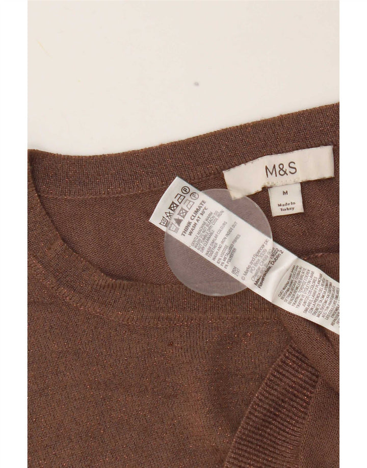 Pulover pentru femei Marks & Spencer cu decolteu cu barca UK 14 maro mediu