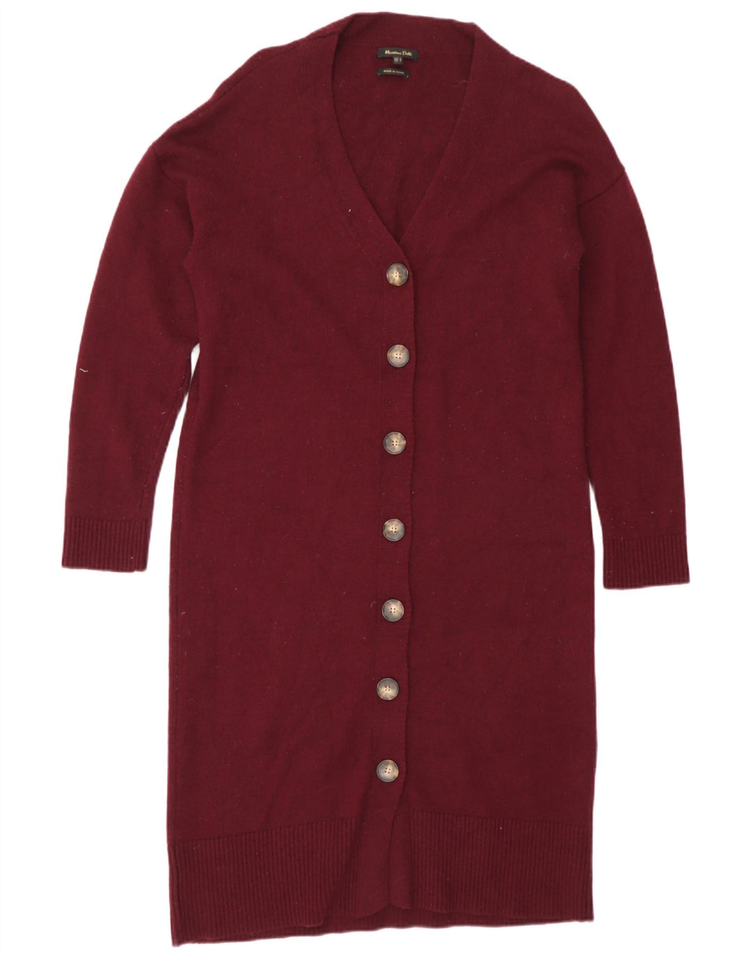 Pulover cardigan cu paragate Massimo Dutti pentru femei UK 14 Burgundy mediu