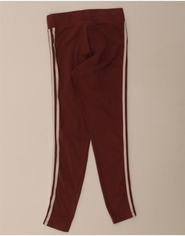 Leggings pentru femei Adidas UK 10 mic burgundy bumbac
