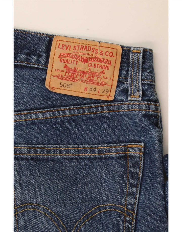 Blugi drepți Levi's 505 Regular Fit W34 L29 Bumbac albastru