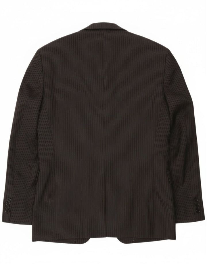Jachetă Paoloni pentru bărbați cu 3 nasturi IT 48 Medium Black Pinstripe