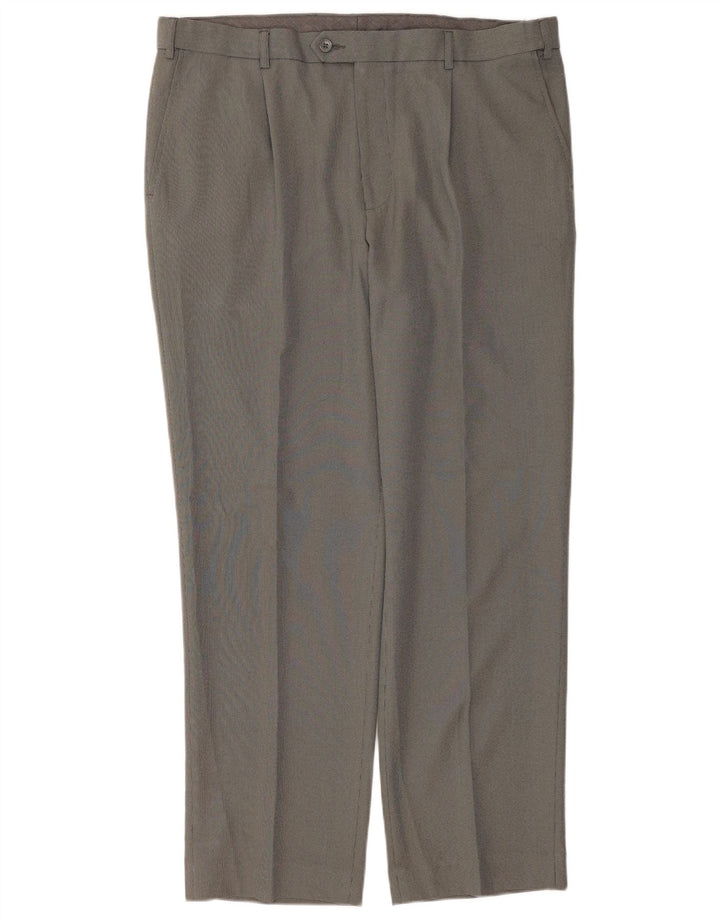 Pantaloni de costum pentru bărbați Marks & Spencer, cu ajustare normală, L38 L31, poliester gri