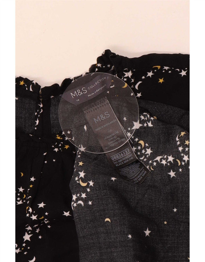 Bluză pentru femei Marks & Spencer, cu model abstract, UK 14, mare, negru