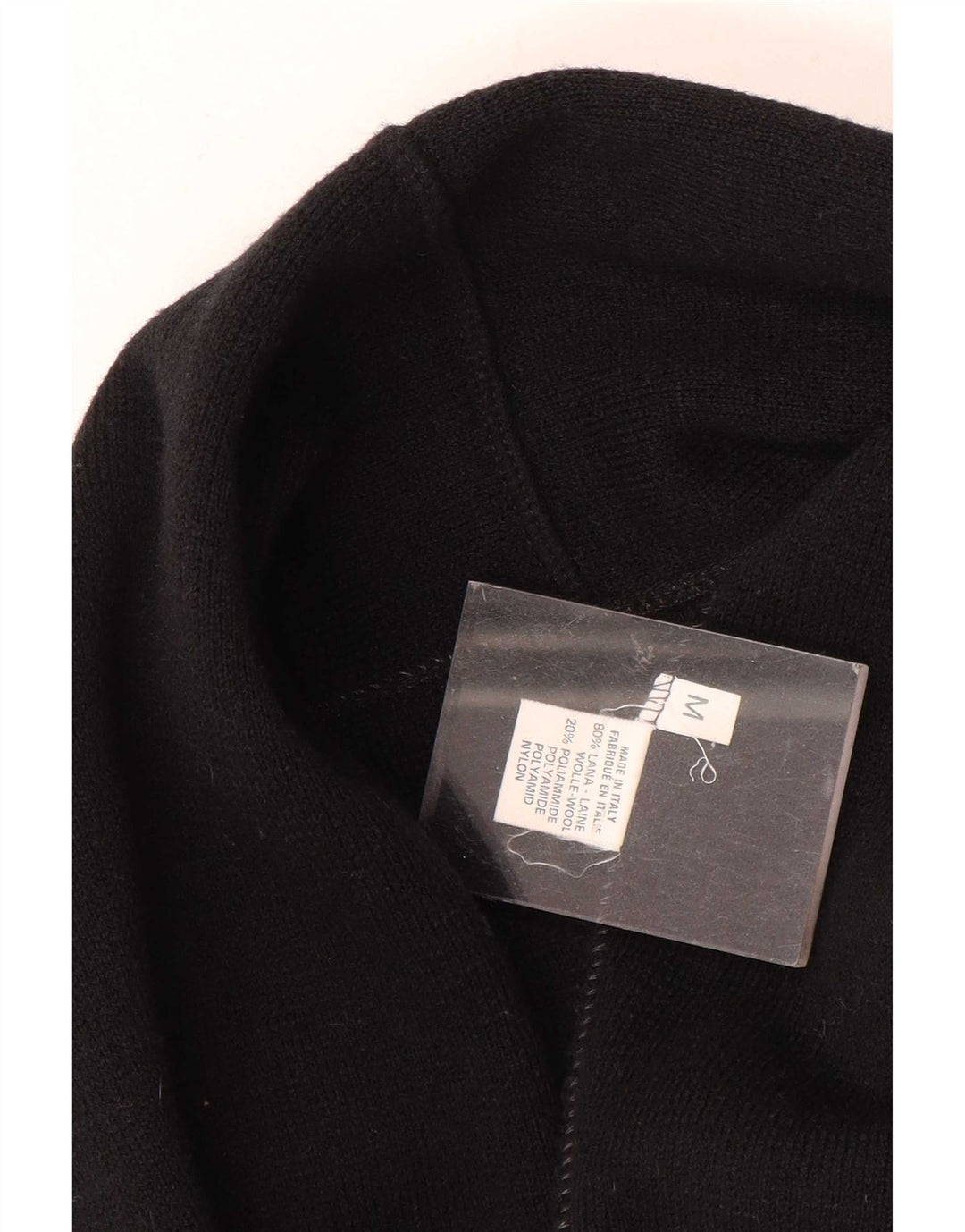 Pulover cardigan supradimensionat vintage pentru femei UK 14 Lână neagră medie